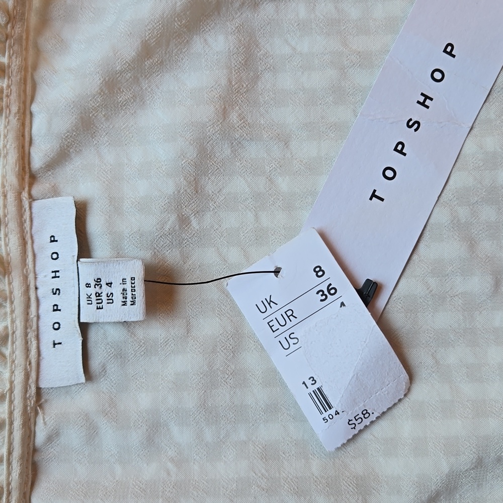 Top shop size 4 cream long sleeve top